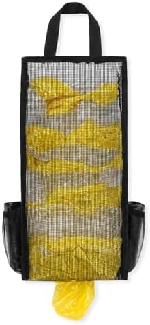 Plastic Bag Holder, Large Mesh Grocery Bag Holder for Plastic Bags (Black) by YAWIKO