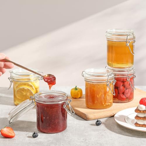 ComSaf Small 8 oz Glass Jars with Airtight Lids 12 Pack Jam Pantry - Image 6