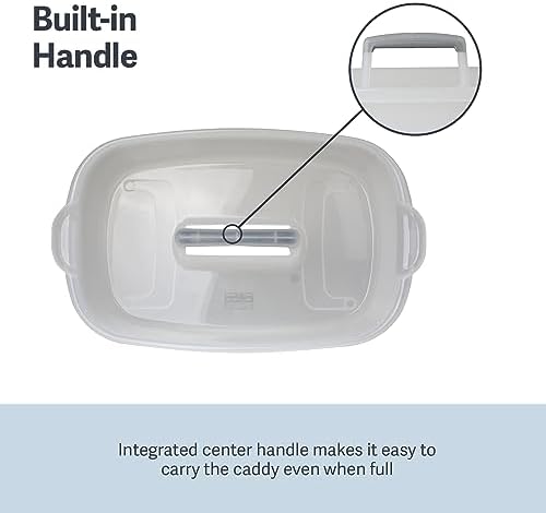 Casabella Plastic Multipurpose Cleaning Storage Caddy with Handle, 1.5-Gallon, Clear - Image 3
