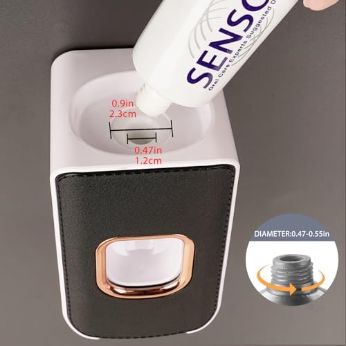 2 Slot Plastic Toothbrush Holder and Toothpaste Dispenser Wall Mounted, Automatic Toothpaste Squeezer, 2 in 1 Tooth Brush Toothpaste Organizer for Shower (Black) - Image 2