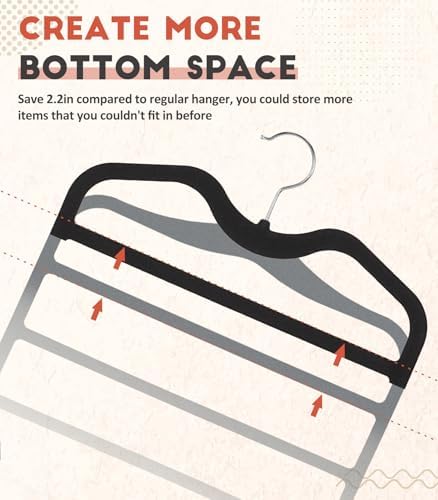 Pants Hangers Space Saving,5 Pack 5 Tier Velvet Short Neck Pants Hangers - Image 5