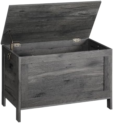 HOOBRO Toy Box, Retro Wooden Look Storage Chest with Safety Hinge, Entryway Storage Bench Supports 330 lb, 29.9 x 15.7 x 18.9 Inches Toy Chest Organizer, Easy Assembly, Charcoal Black BC75CW01G2 by HOOBRO