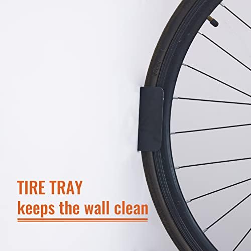 Wallmaster Bike Storage Rack, Wall Mount Bicycles Hanger with Tire Tray - Image 6