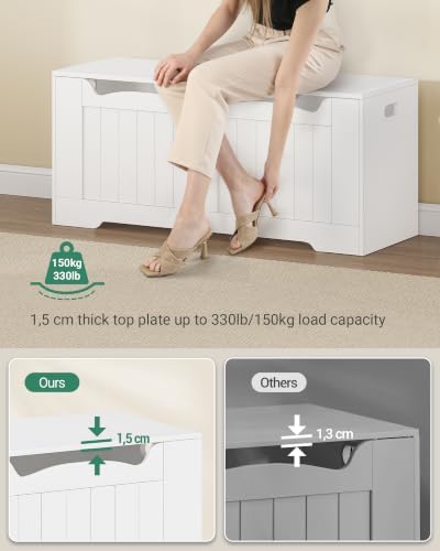 Hzuaneri 43 inches Farmhouse Storage Chest | 55 Gal | Pure White - Image 4