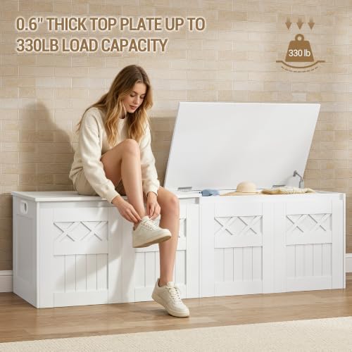 Hzuaneri 59 inches Modern Farmhouse Storage Chest and Bench | 70 Gal - Image 5