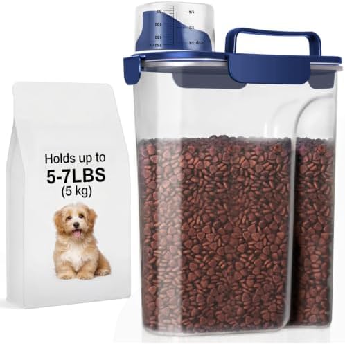 LEAWALK 5-7Lbs Airtight Dog Cat Pet Food Storage Container-Royal Blue by LEAWALK