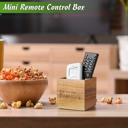 DRASTAR Remote Control Holder, Wood TV Remote Holder, Remote Storage Caddy, Remote Control Organizer (Acacia, 1 Slot) - Image 4