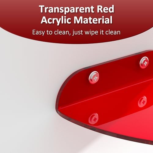 Sezanrpt 7x7 Inch Corner Shelf Wall Mount Set of 2, Red Acrylic Corner Floating Shelves, Corner Wall Organizer Shelf for Bathroom, Kitchen, Bedroom, Living Room, Dining Room, Office - Image 5