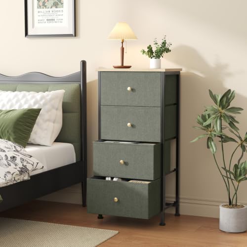 Sweetcrispy Dresser for Bedroom, 4 Drawer Storage Cabinet, Tall Nightstand - Image 2