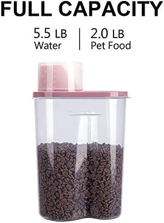 2 Pack 2lb/2.5L Pet Food Storage Container with Measuring Cup for Small Dog, Cat, Waterproof-BPA Free - Image 4