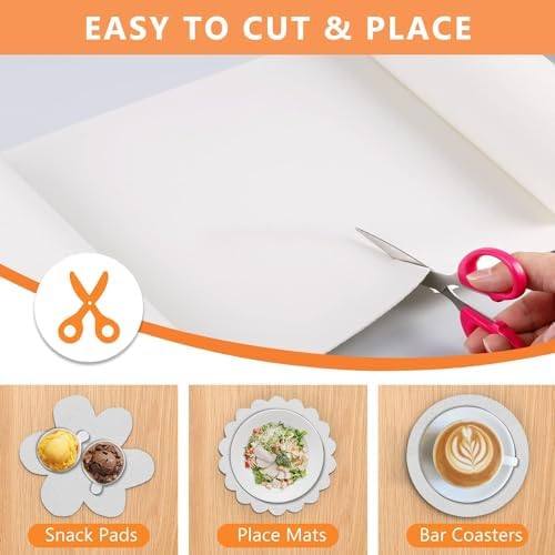 WochiTV Shelf Liner for Cabinets, Drawer Non Adhesive Non Slip Foam Mat for Kitchen, Pantry, Bathroom, Cupboard, Garage, Closet, Shelves, Drawer, Tool Box, White 17.5 x 354 inches - Image 4