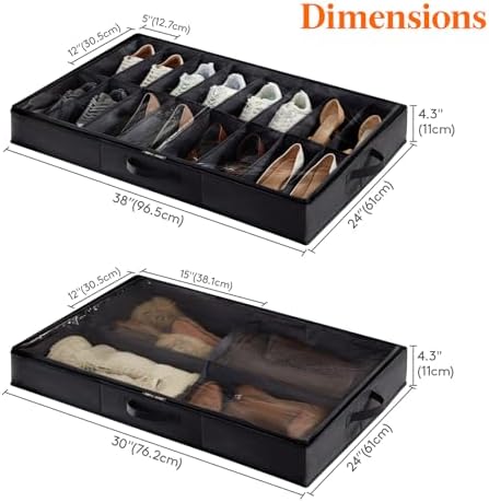 Lifewit Under Bed Shoe Storage Organizer, 1 Pack(16 Shoes +4 Boots Cells) - Image 3