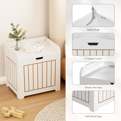 Aenuert Storage Chests, Small Cube Organizer Box,Wooden Entryway Storage (White, Without Handles) - Image 6