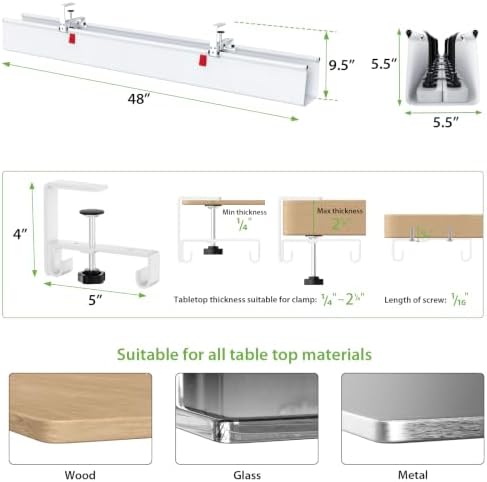 KEEGH Extra Large No Drill Under Desk Cable Management Tray 48 in, White - Image 5