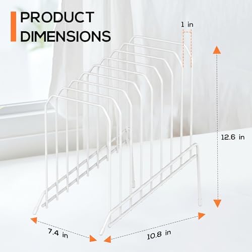 Incline Sorter Desk File Organizer, Metal Desk Magazine Folder Holder with 8-Section Vertical Compartments Rack File Organizer for Office, Home, School - Image 2