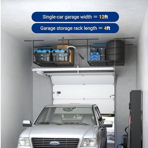 FLEXIMOUNTS 4x4ft Overhead Garage Storage Rack, Black - Image 6