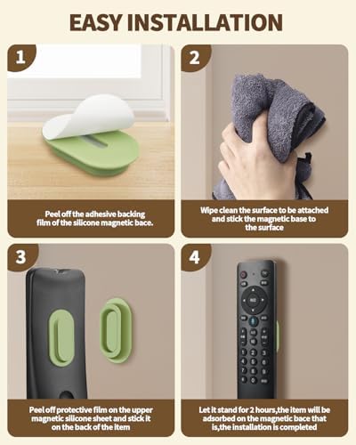 6 Pack Magnetic Remote Control Holder, Silicone, Self-Adhesive No-Drill - Image 6