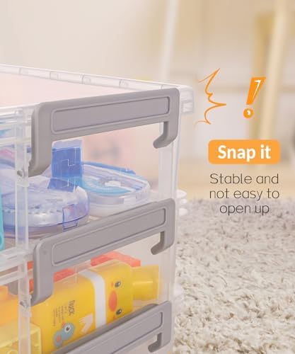 Sooez 2 Pack Large Storage Bins with Lids, Clear Plastic Storage Containers - Image 5