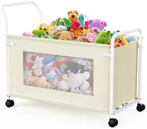 KEEGH Extra Large Toy Box for Kids, Heavy Duty Toy Storage Organizer, Beige by KEEGH