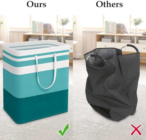 StorageRight Laundry Basket Hamper, 125L Collapsible Clothes Storage, Green - Image 5