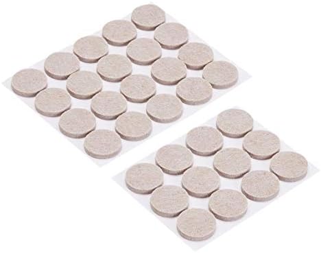 Amazon Basics Round Self Adhesive Felt Furniture Pads, Floor Protectors, Anti Scratch, 1 inch, 32 Count, Beige by AmazonBasics
