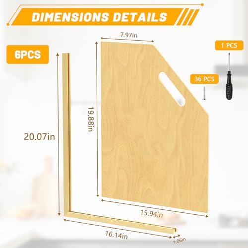 6 Pack Wood Tray Dividers Organizer For Kitchen Cabinet - Image 3