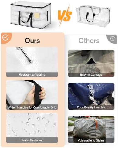 Clear Moving Bags Heavy Duty Extra Large 6-Pack, 110 LBS Load, Storage Bag - Image 6