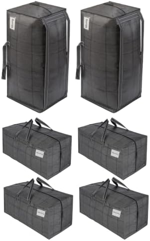 VENO 6 Pack Heavy Duty Moving Bags with Backpack Straps, Zippers & Handles, Extra Large Packing Bags for College Dorm Essentials, Moving Supplies Alternative to Cardboard Moving Boxes by Veno