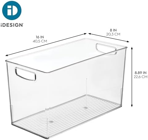 iDesign Plastic Storage Bin with Handles, Set of 2, Clear - Image 4
