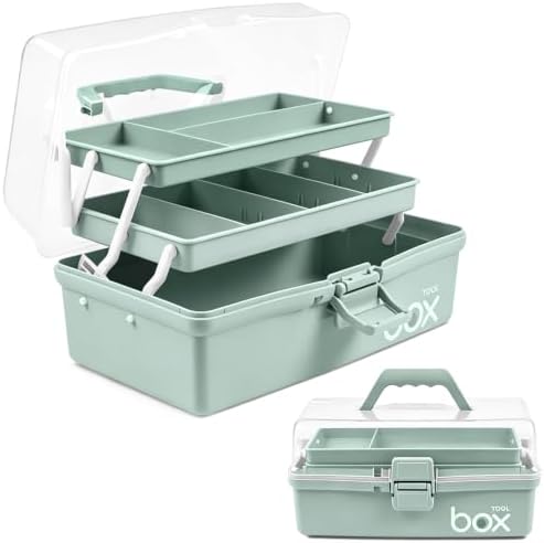 TERGOO 13in Lager Plastic Craft Organizer and Storage 3-Layer Tackle Box by Focusonefficientstorage