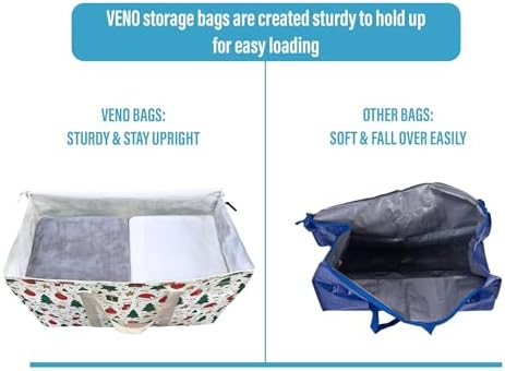 VENO 2 Pack Heavy Duty Moving Bags, Extra Large Storage Bags with Reinforced Handles & Strong Zippers, Foldable & Reusable Moving Box Alternative for Clothes & Dorm Storage - Image 4