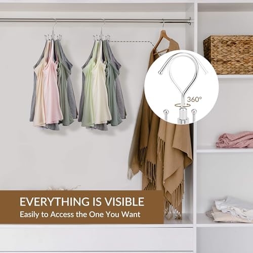 ZEDODIER Tank Top Hanger, Rotating Bra Organizer for Closet, Holds 24 Bras - Image 4