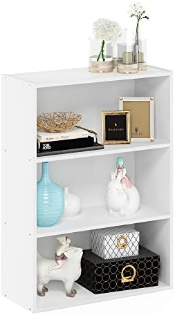 Furinno LUDER 3-Tier Book Shelf, Kids Bookshelf, Plain White - Image 4
