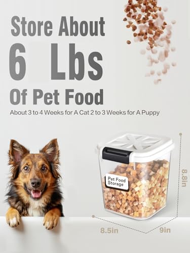 LivLab Mker 6 lb Airtight Dog Food Storage Container with Scoop, White - Image 2