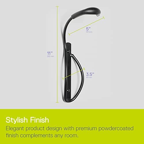 Delta Cycle Leonardo Bike Rack Garage Wall Mount Storage, Elegant Vertical Hanger Hook Design Provides Easy Bicycle Storage Access, Bike Wall Mount Rack Holds Any Bike Up to 40 lbs, Fat Tire Option - Image 3