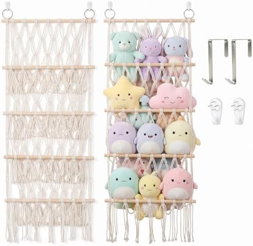 16.51x36.22'' 4 Tier Stuffed Animal Storage Net, Wall Hanging/Door Stuffed by Unknown