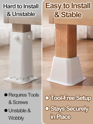 Apipi 4 Inch Stable Heavy Duty Bed Risers for Dorm Twin XL, 4 Pack - Image 4