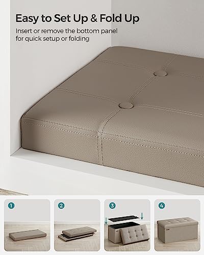 SONGMICS Storage Ottoman Bench, 30 Inches Folding Foot Rest Stool - Image 6