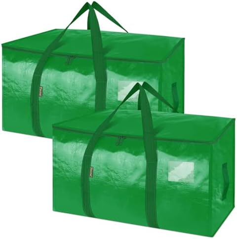 BALEINE 2-Pack Oversized Moving Bags with Reinforced Handles, Heavy-Duty Storage Tote for Clothes, Moving Supplies (Light Green, 2-Pack) by BALEINE