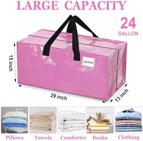 4 Pcs 24 Gallon Extra Large Moving Bags Heavy Duty Storage Bag - Image 3