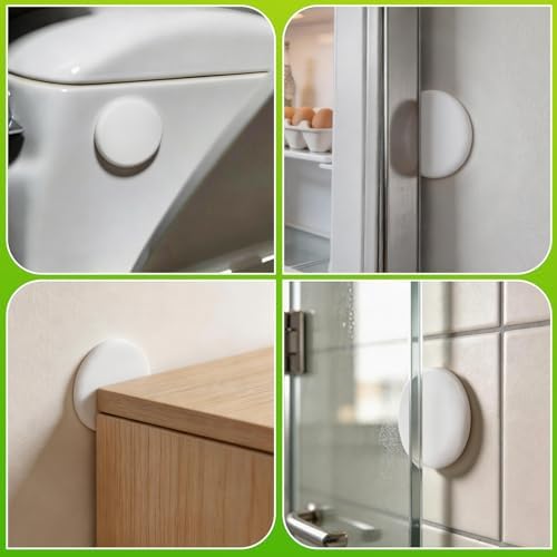 White Door Stoppers for Wall, 3.15" Self-Adhesive Door Knob Wall Protectors, 6 Pack Door Handle Stoppers, Door Bumpers to Prevent Scratches on Walls & Doors - Image 4