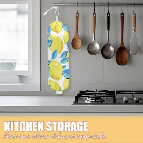 Lemon Plastic Bag Holder, Lemon Gifts Wall Mount Grocery Bag Holder - Image 5