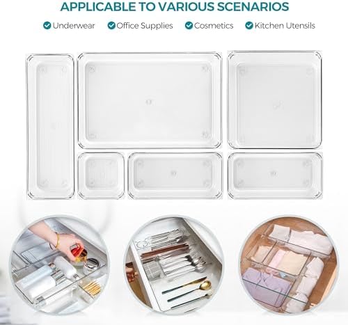 6 Pack Drawer Organizers, 6"X 6" Clear Acrylic Storage Bins - Image 7
