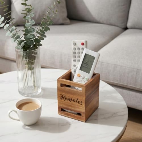 Acacia Wood TV Remote Control Holder Wall Mount Recliner Controller Caddy - Image 6