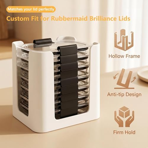 Food Container Lid Organizer for Rubbermaid Brilliance Nap-on Lids - Image 4