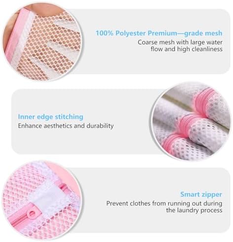 Upgraded Coarse Mesh Laundry Bag - Wash Delicate Lingerie, Garment & Shoe Storage, Travel Essentials - Durable & Breathable，4Pcs, MIAETFH - Image 3
