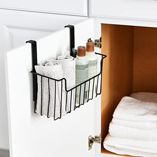 Household Essentials Over‑the‑Door Cut‑Out Metal Basket, Black - Image 3