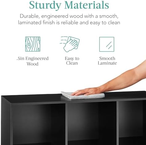 Best Choice Products 6-Cube Storage Organizer, 11in Shelf Opening, Bookcase, Display Shelf, Customizable w/ 3 Removable Back Panels – Black - Image 6