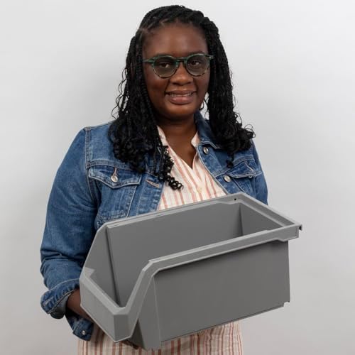 ReadySpace Large Stackable Plastic Storage Bins, 6-Pack, Clear - Image 2