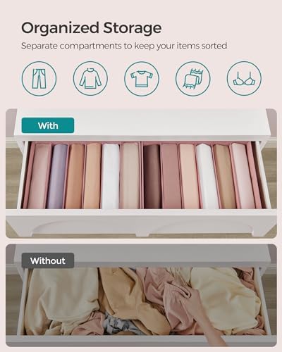 SONGMICS 4 Pack Drawer Clothes Organizers, Large Size 6-Compartment - Image 3